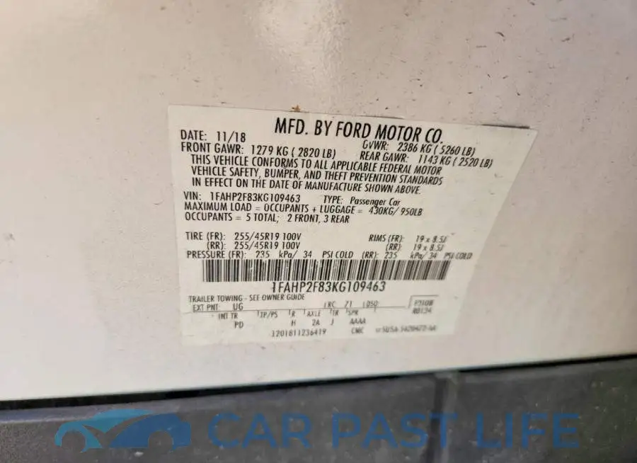 1FAHP2F83KG109463# 13