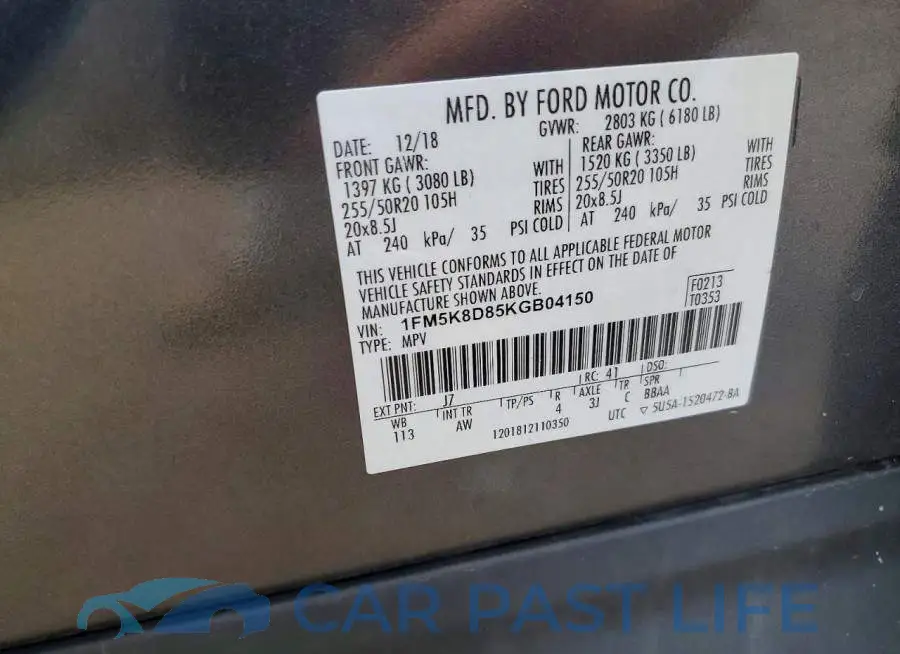 1FM5K8D85KGB04150# 12