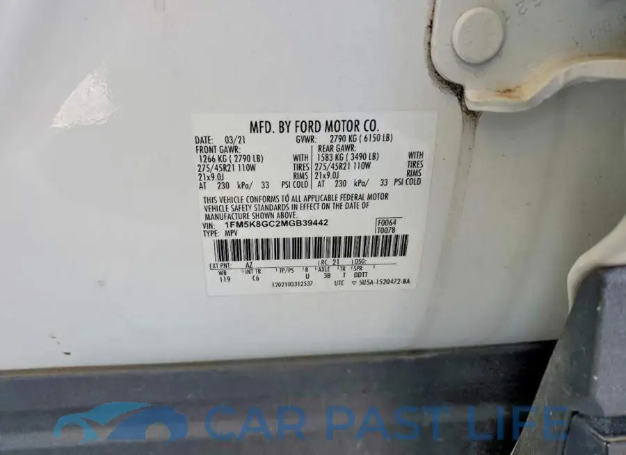 1FM5K8GC2MGB39442# 12