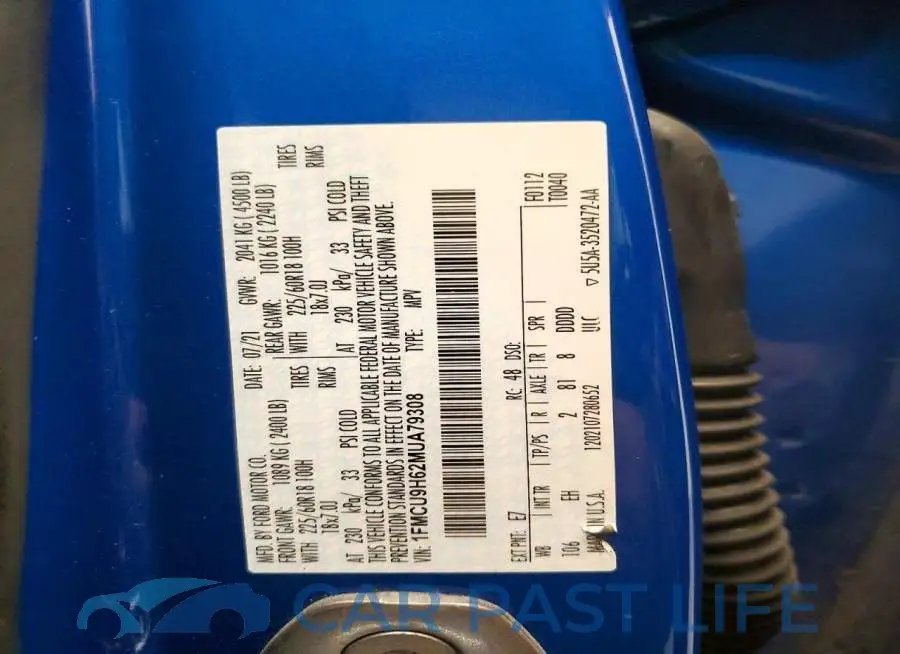 1FMCU9H62MUA79308# 13