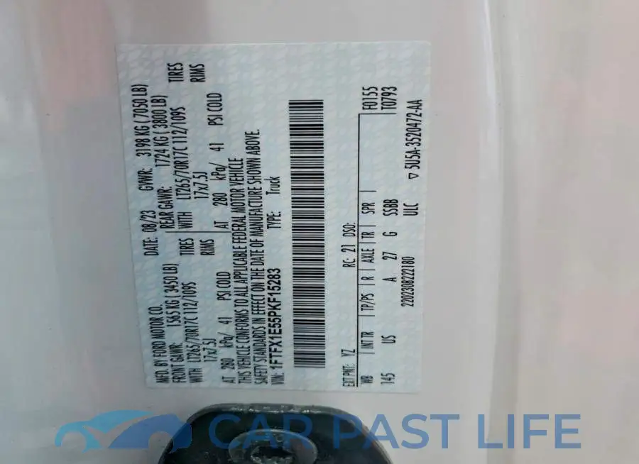 1FTFX1E55PKF15283# 12