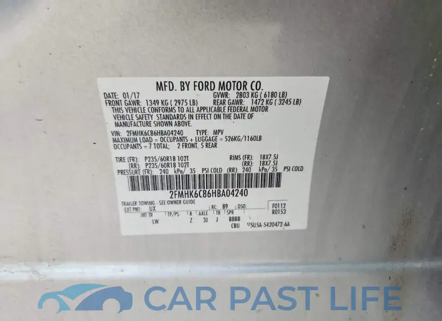 2FMHK6C86HBA04240# 13