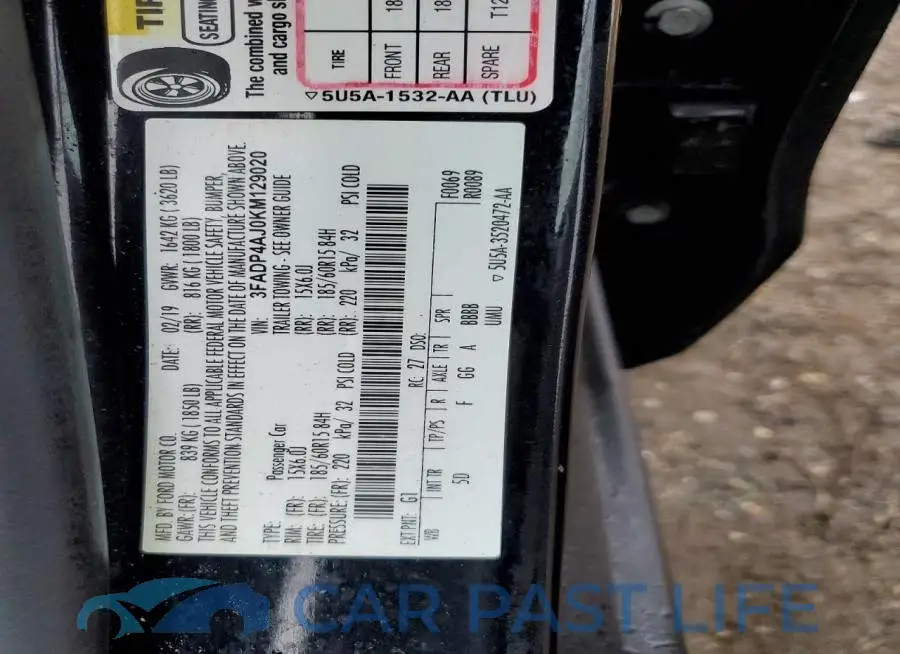 3FADP4AJ0KM129020# 12