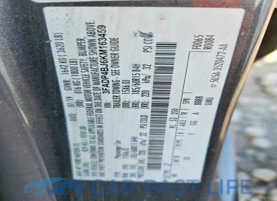 3FADP4BJ6KM163459# 12