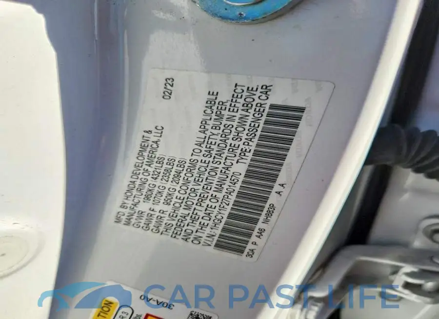 1HGCY1F27PA014570# 13