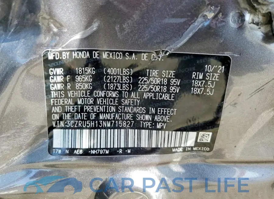 3CZRU5H13NM715827# 14
