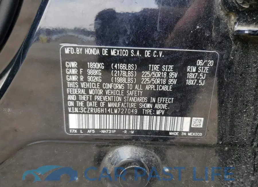 3CZRU6H14LM727049# 14