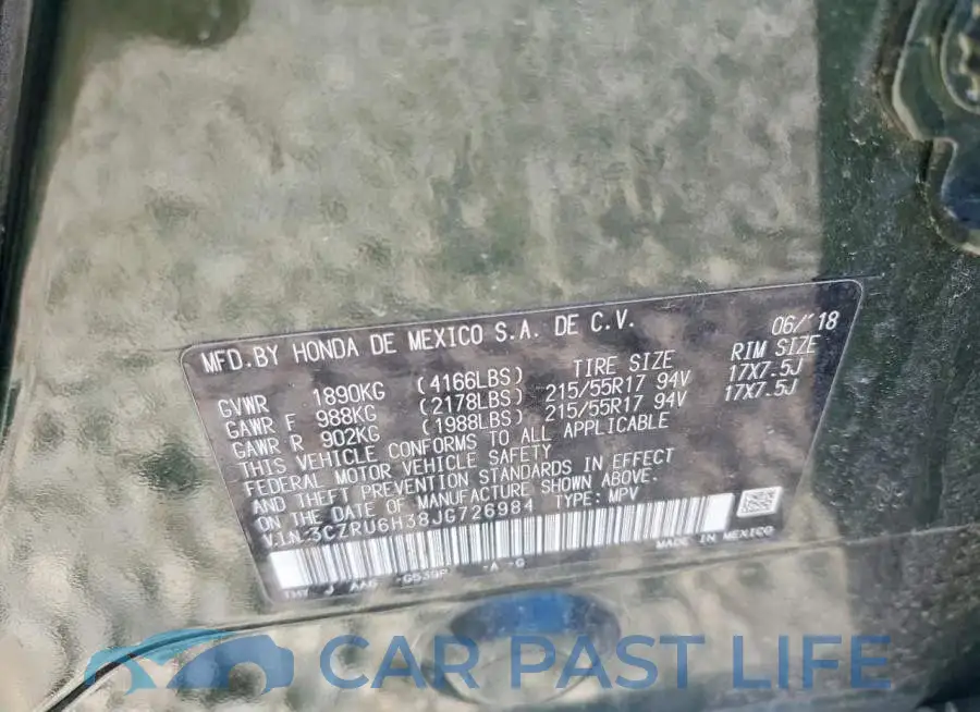 3CZRU6H38JG726984# 13
