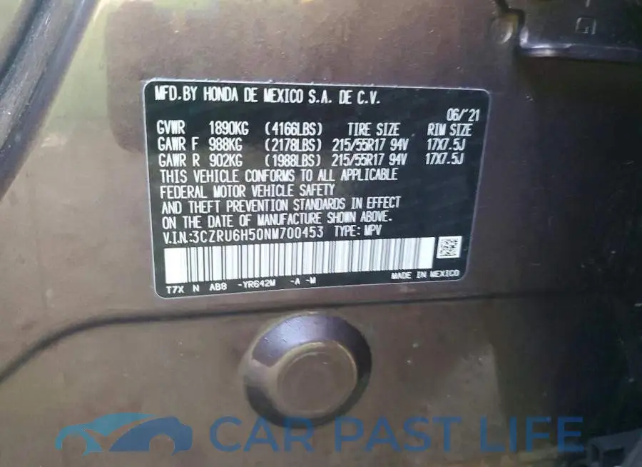 3CZRU6H50NM700453# 12