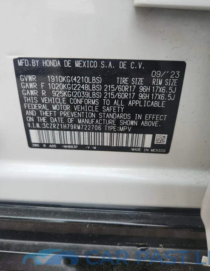 3CZRZ1H79RM722706# 13