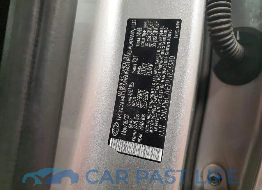 5NMJBCAE2PH203380# 13