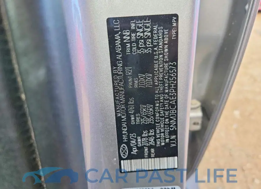 5NMJBCAE3PH256573# 12
