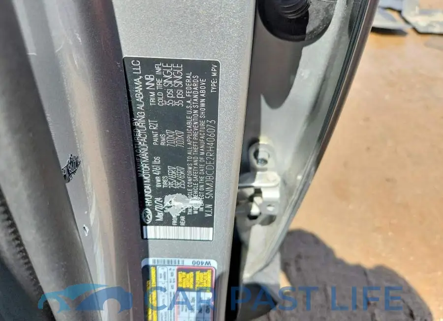 5NMJBCDE2RH406073# 13