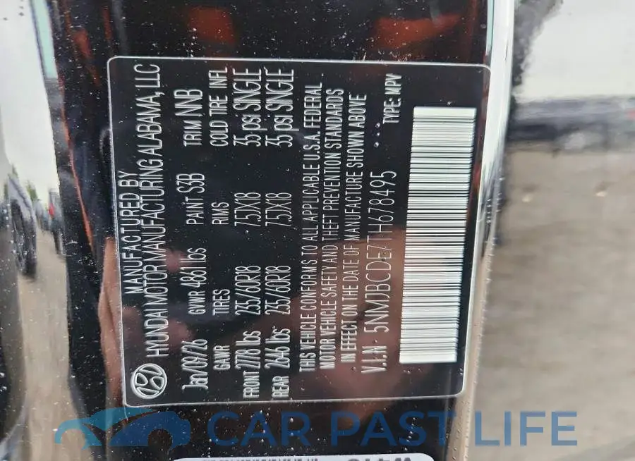 5NMJBCDE7TH678495# 13