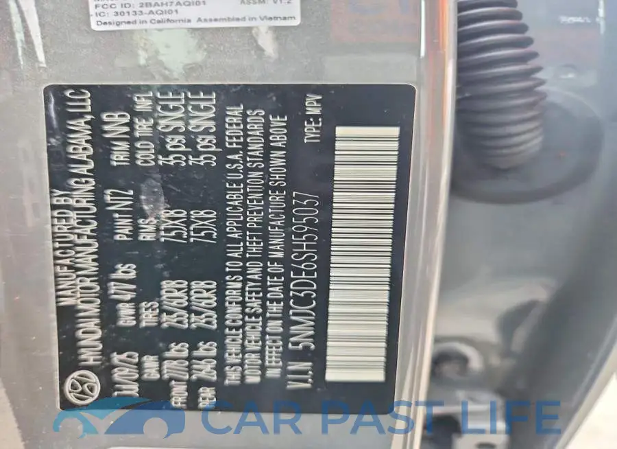 5NMJC3DE6SH595037# 13
