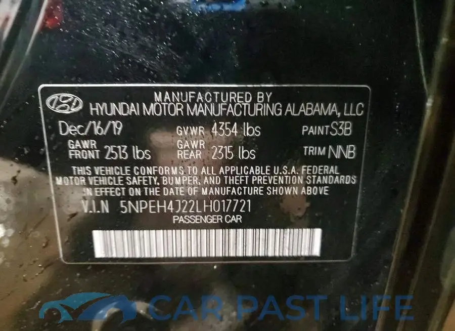 5NPEH4J22LH017721# 13