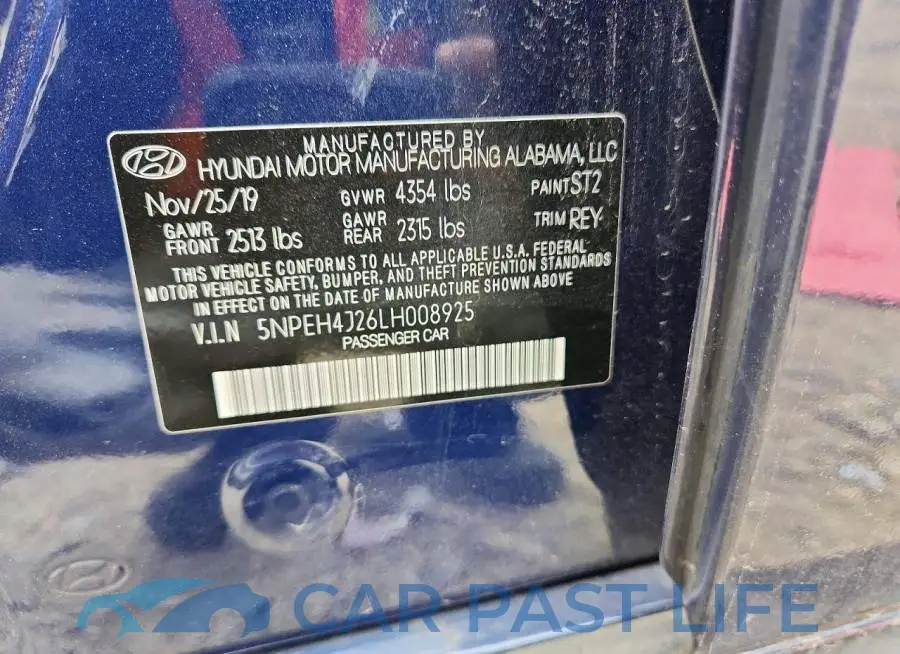 5NPEH4J26LH008925# 12