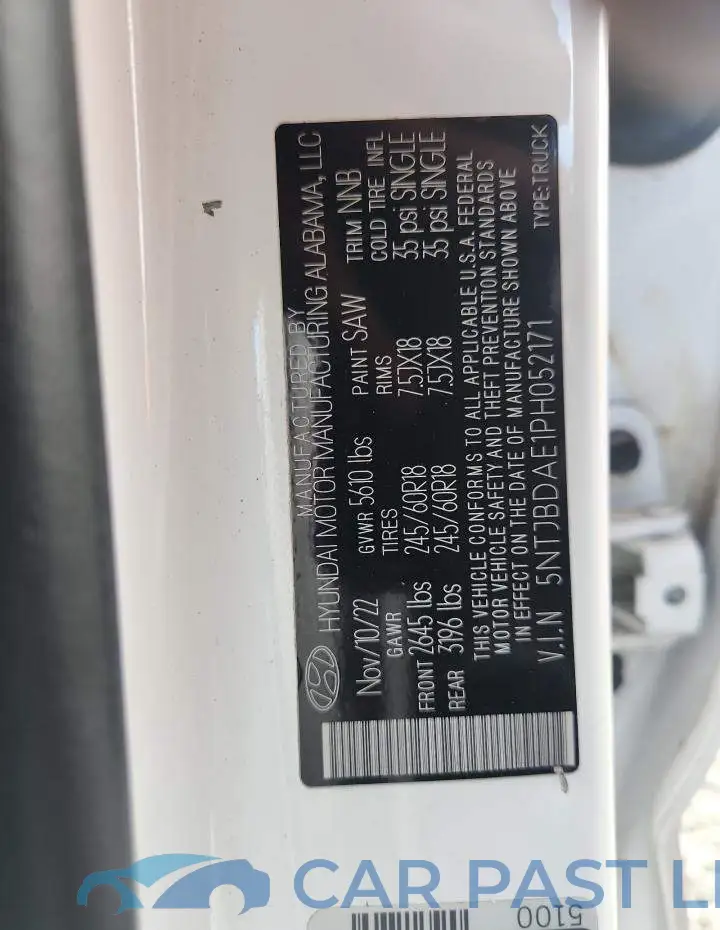 5NTJBDAE1PH052171# 13