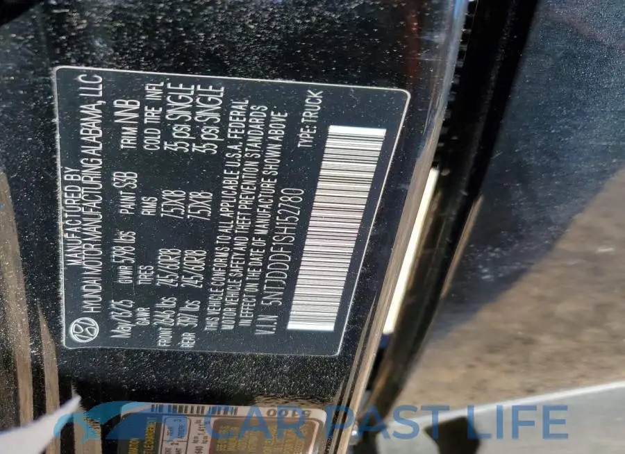 5NTJDDDF1SH152780# 12