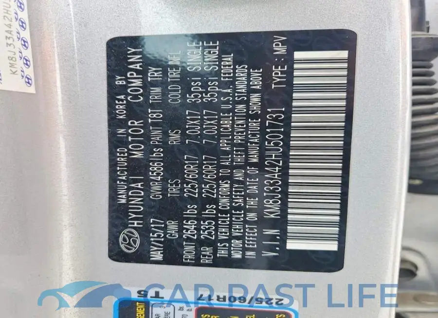 KM8J33A42HU501731# 12
