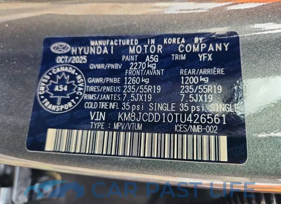 KM8JCDD10TU426561# 14