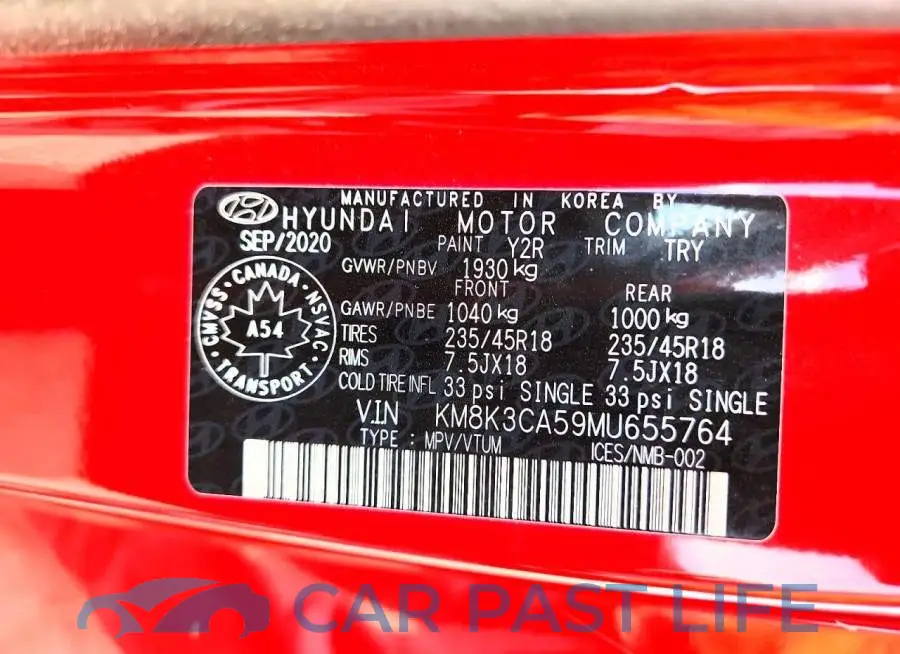 KM8K3CA59MU655764# 12