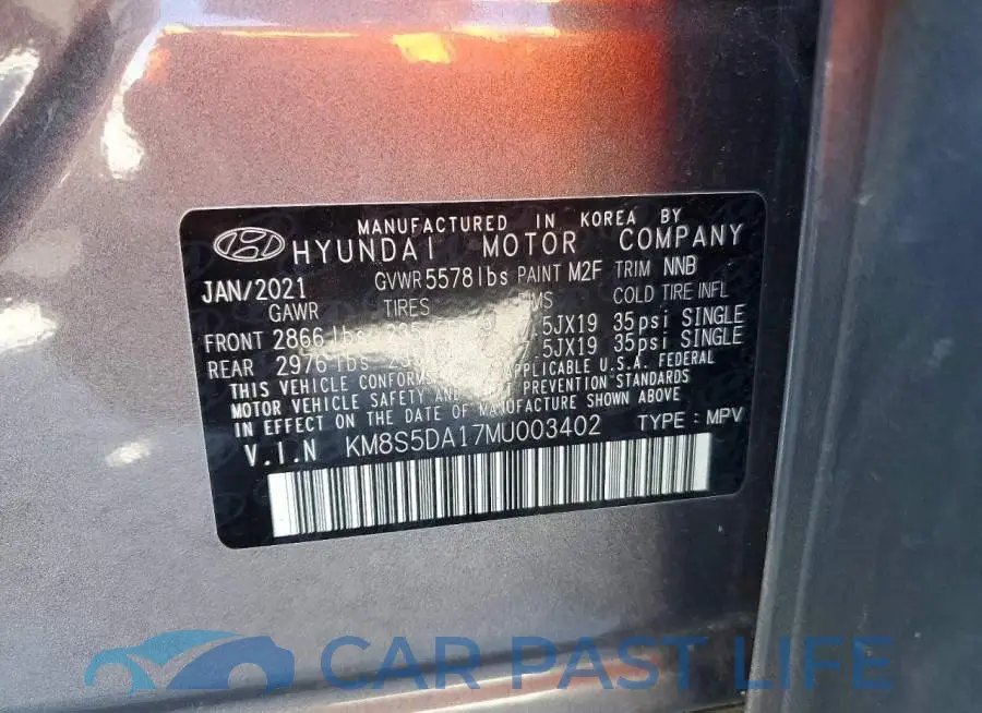 KM8S5DA17MU003402# 12