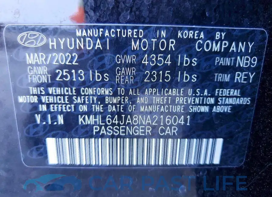 KMHL64JA8NA216041# 12