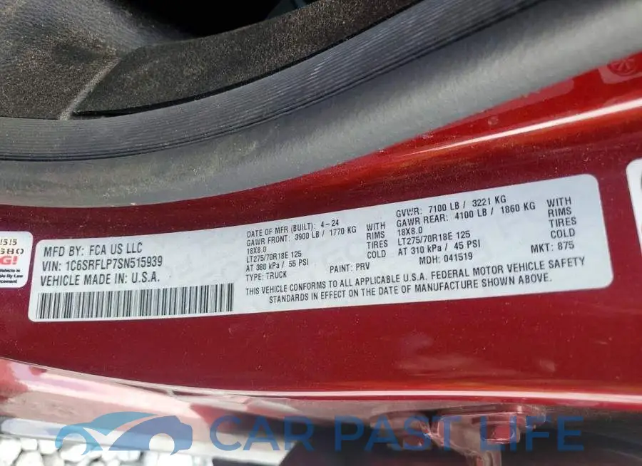 1C6SRFLP7SN515939# 13