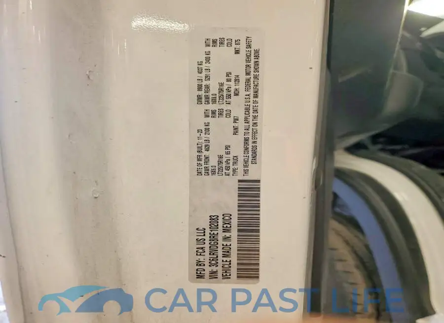 3C6LRVDG8RE102083# 12