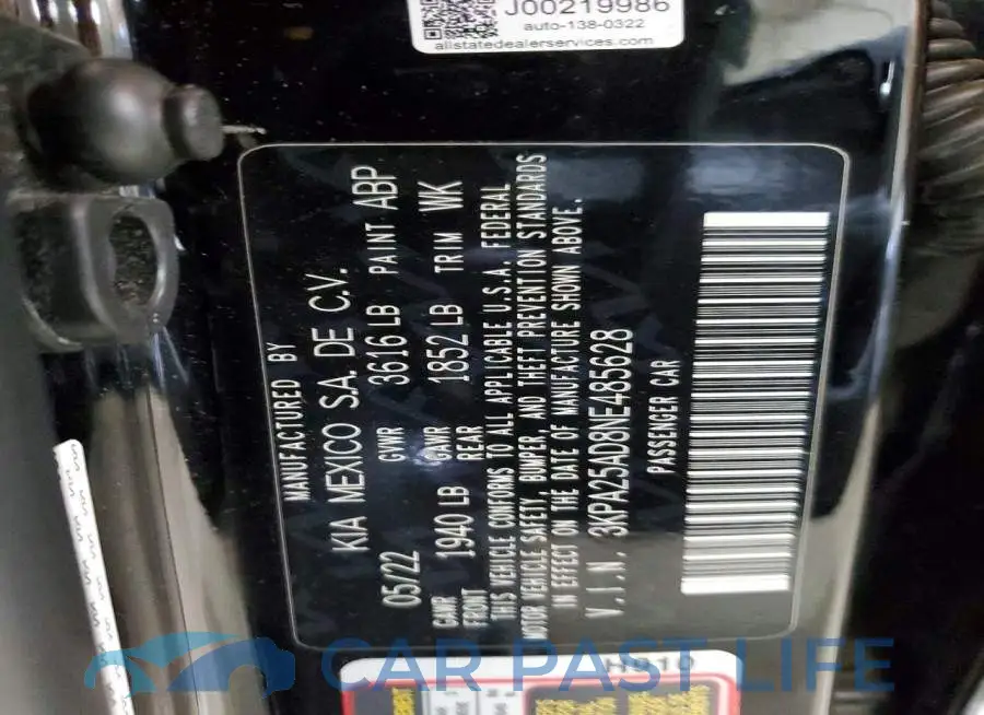 3KPA25AD8NE485628# 14