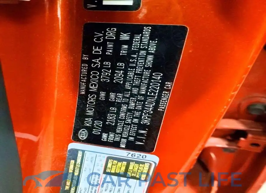 3KPF34ADXLE220140# 12