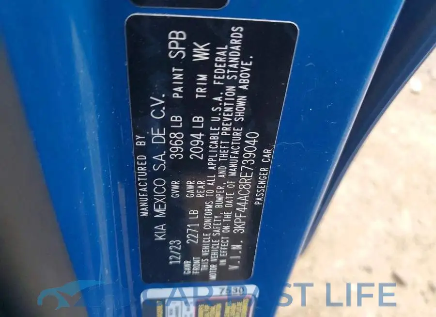 3KPF44AC8RE739040# 12