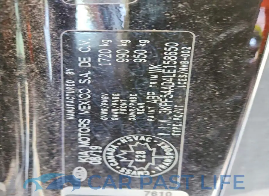 3KPF54AD4LE158650# 13