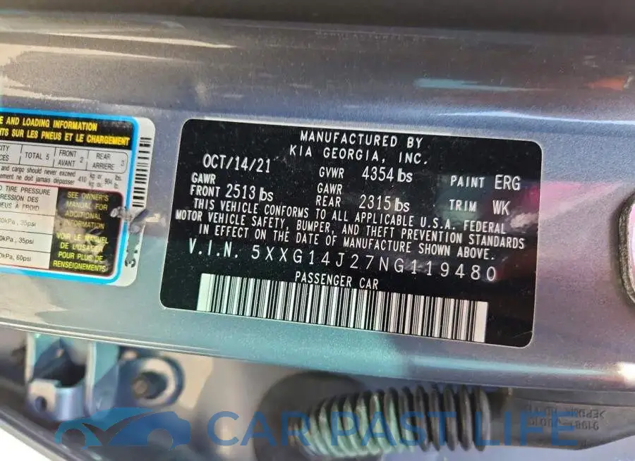 5XXG14J27NG119480# 12