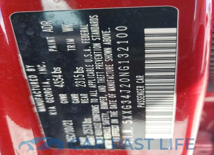 5XXG34J20NG132100# 12