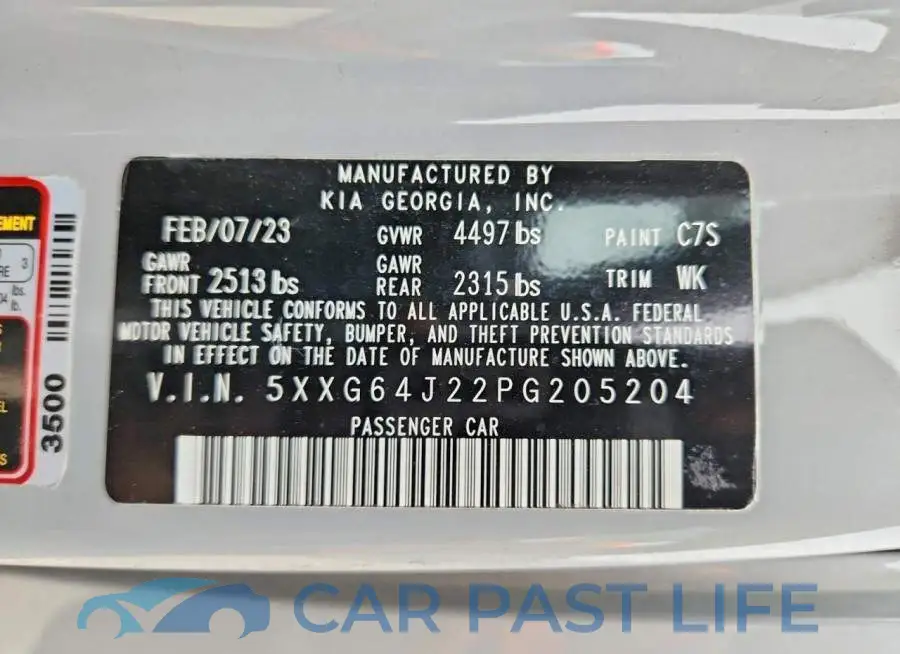 5XXG64J22PG205204# 12