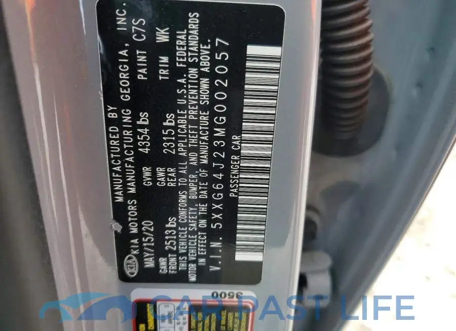5XXG64J23MG002057# 12