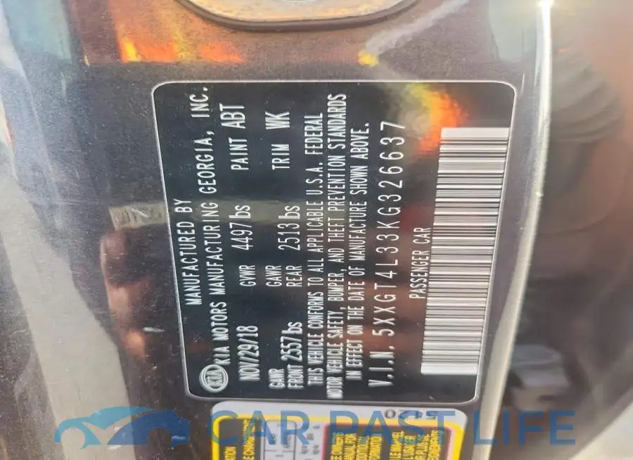5XXGT4L33KG326637# 12