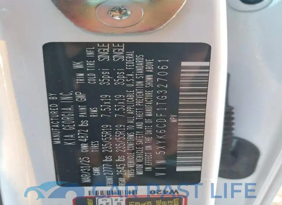 5XYK6CDF1TG327061# 14