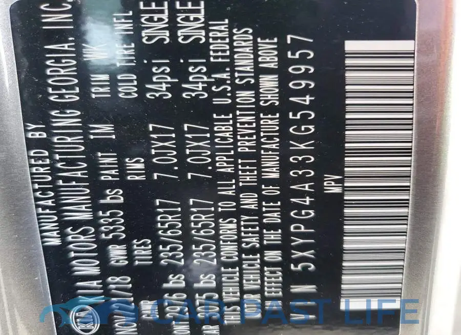 5XYPG4A33KG549957# 13