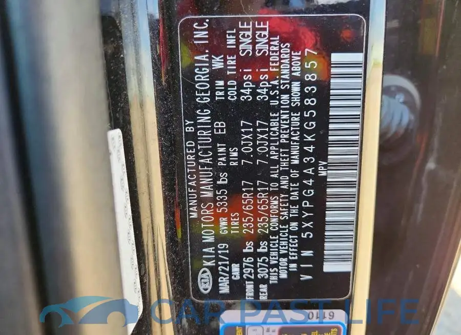 5XYPG4A34KG583857# 13