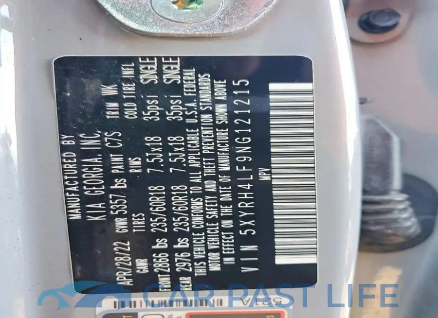 5XYRH4LF9NG121215# 13