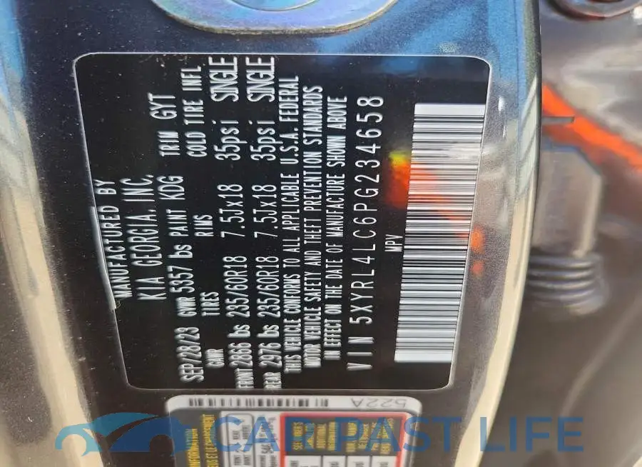 5XYRL4LC6PG234658# 13