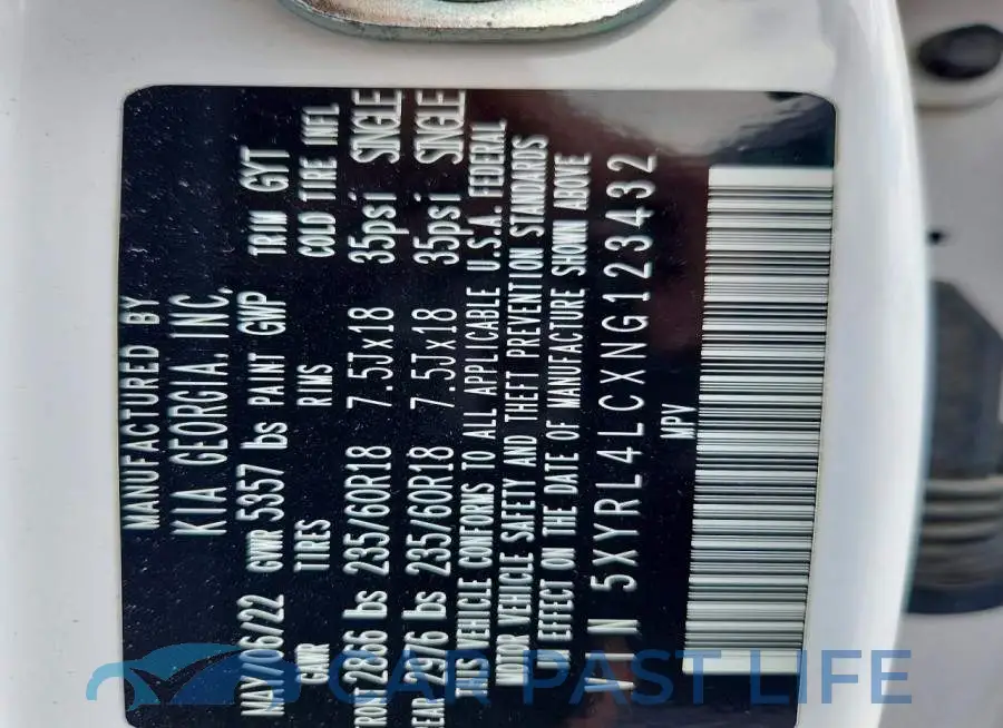 5XYRL4LCXNG123432# 13