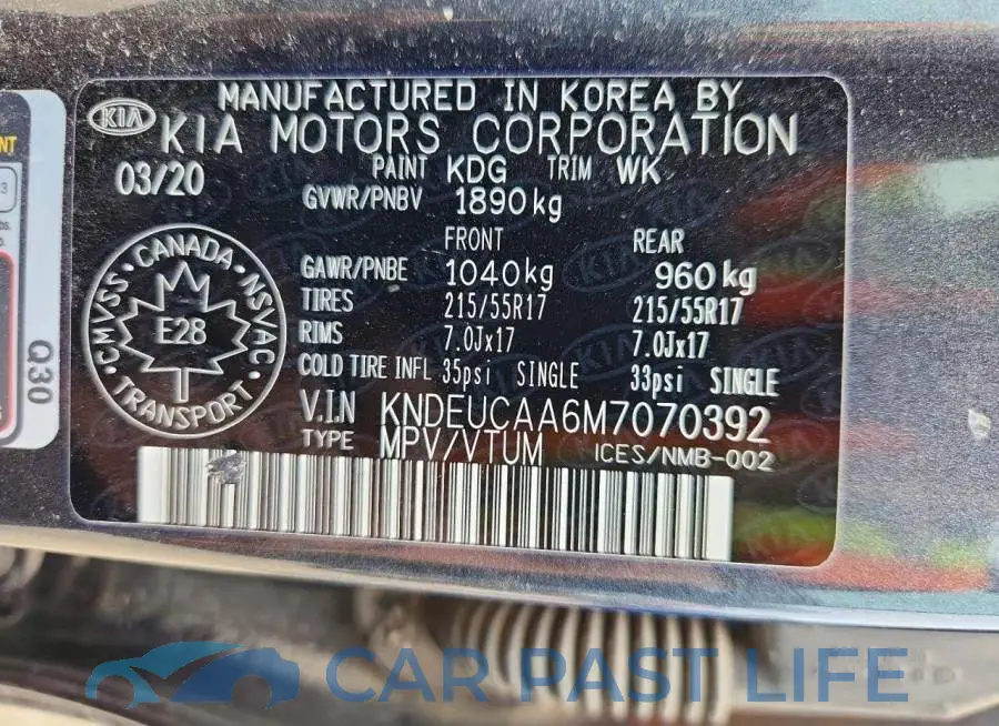 KNDEUCAA6M7070392# 13