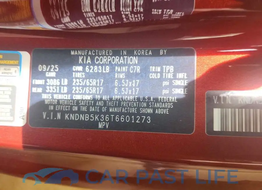 KNDNB5K36T6601273# 13