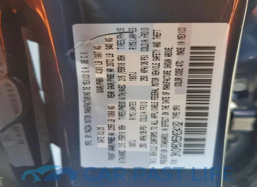 3MVDMBCM5SM834182# 12