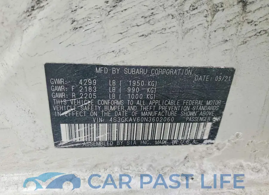 4S3GKAV60N3602060# 12
