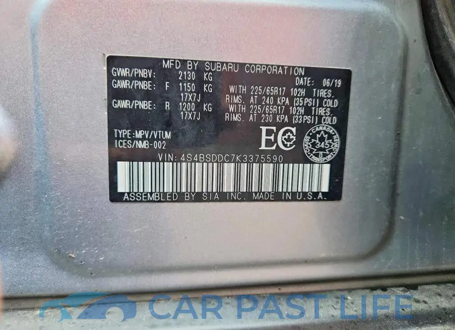 4S4BSDDC7K3375590# 13
